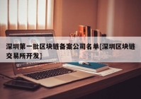 深圳第一批区块链备案公司名单[深圳区块链交易所开发]