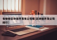 有哪些区块链开发有公司呢[区块链开发公司排行]