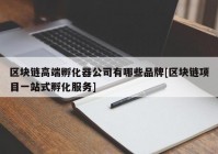 区块链高端孵化器公司有哪些品牌[区块链项目一站式孵化服务]